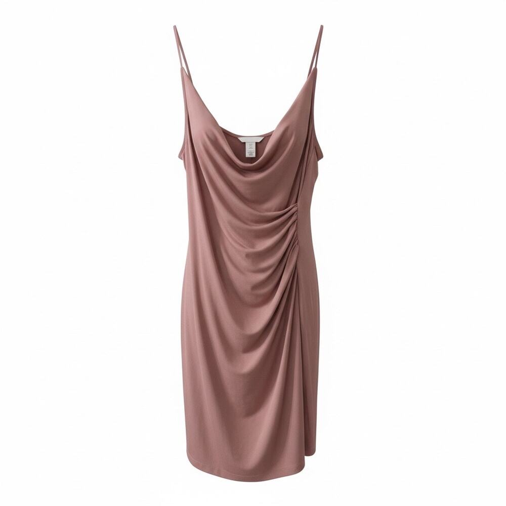 NWT H&M XL glam jersey draped mini slip dress